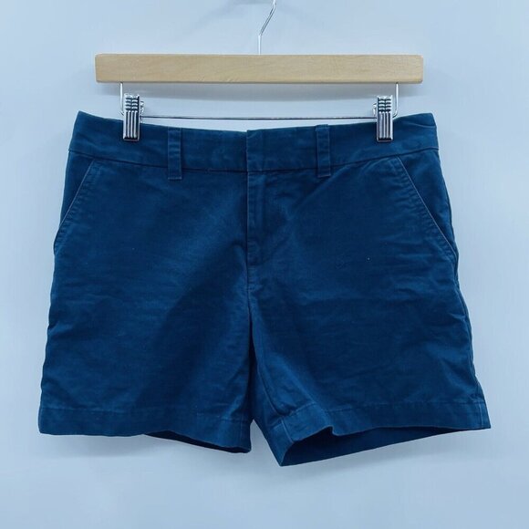 Tommy Hilfiger Womens Size 4 Mid Rise 100% Cotton Chino Khaki Shorts Blue 1940 - Picture 1 of 6